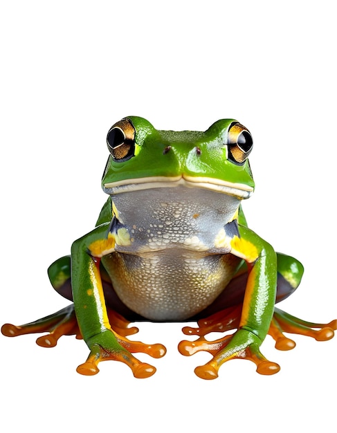 Illustration of cute tropical green frog