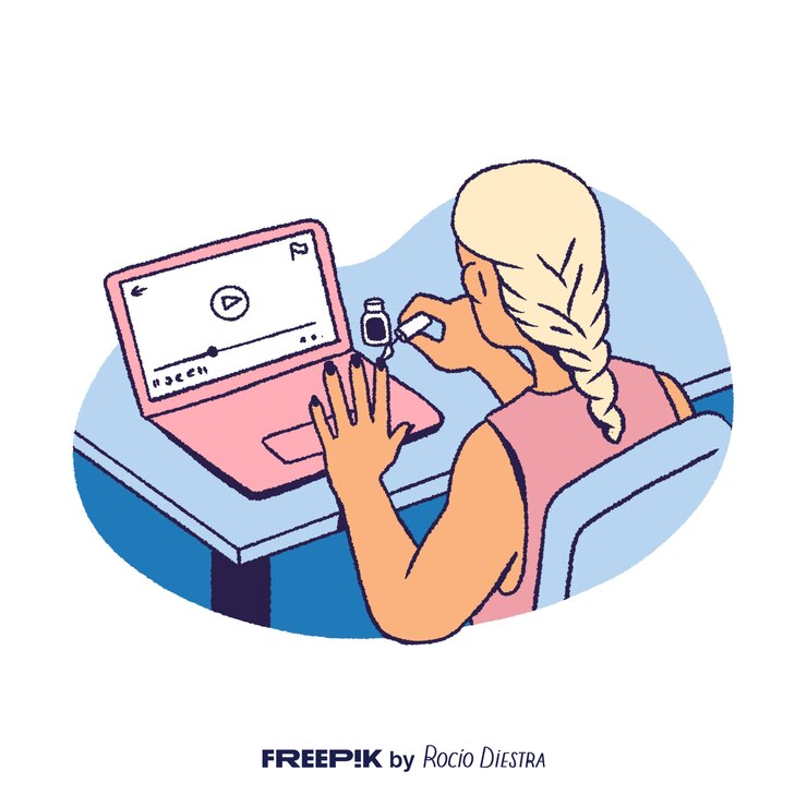 PSD illustration of daily scene with person doing an activity