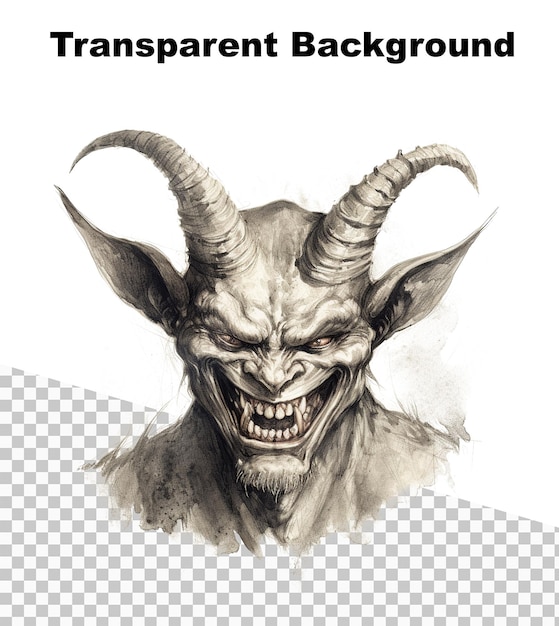 PSD an illustration of a demon smiling