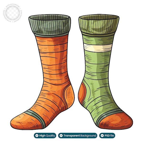 Illustration depicting the evolution and innovation of socks design