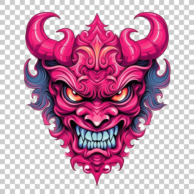 PSD illustration of devil head for tattoo or tshirt