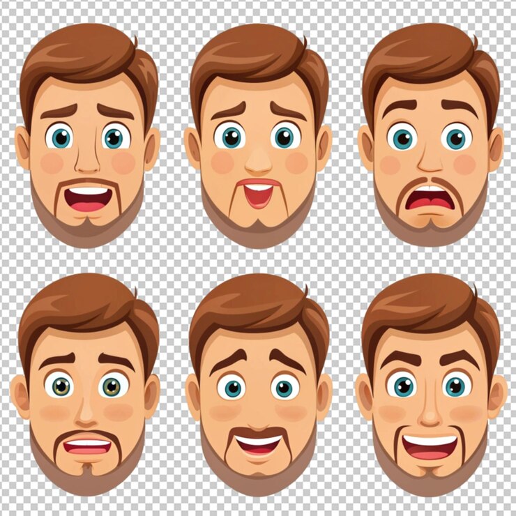 PSD illustration of different expressions