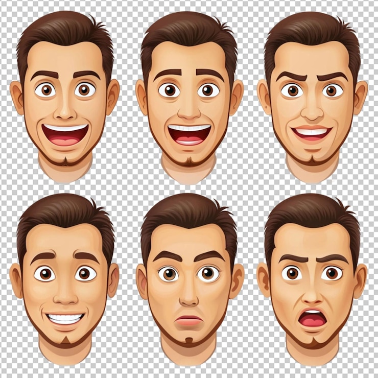 PSD illustration of different expressions