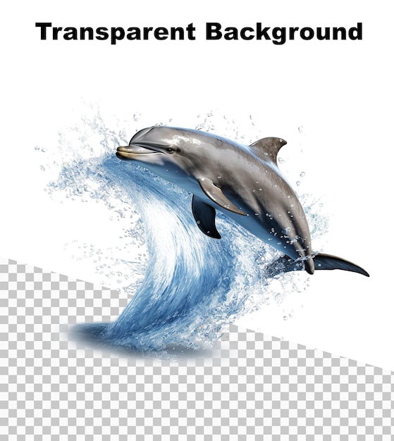 PSD an illustration of a dolphin jumping out of the water