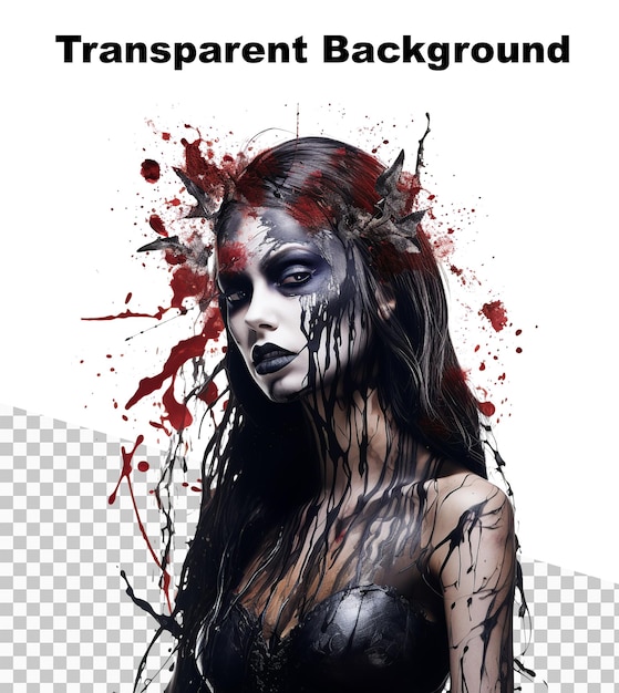 PSD un'illustrazione di un'elegante donna zombie