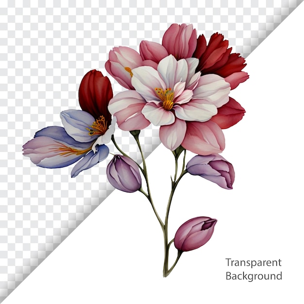 PSD illustration of flower transparent background