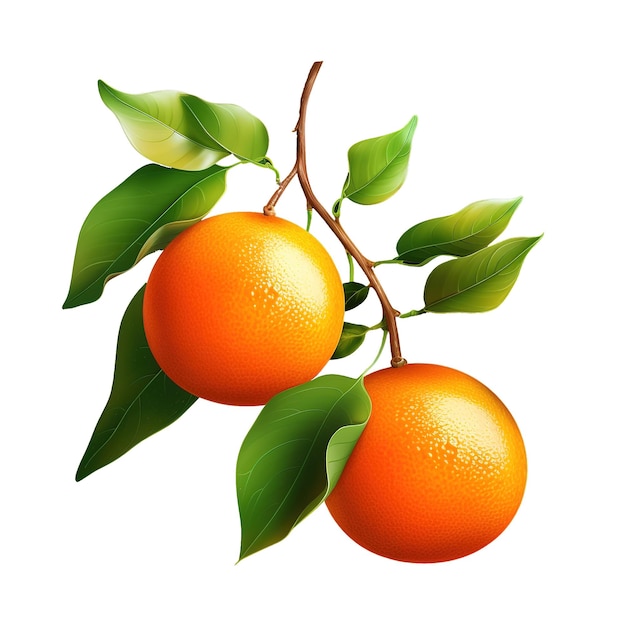 PSD illustration of fresh mandarin orange ai generative