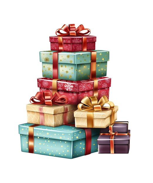 PSD illustration of gift box with ribbon to celebrate christmas ai generative