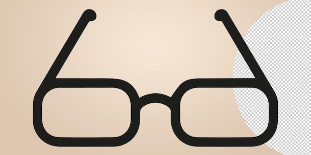 PSD illustration of glasses icon png on transparent background