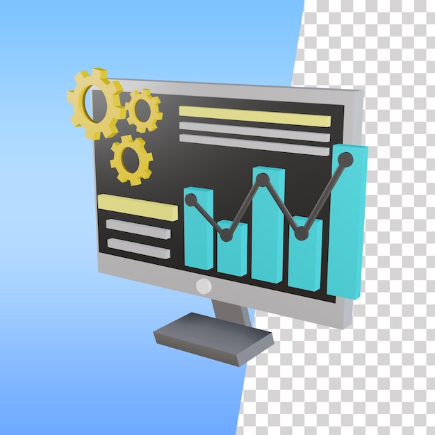 Illustration graphic business 3d model icon 2