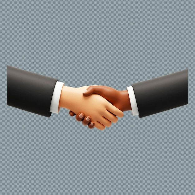 Illustration of a handshake between two people with different skin tones hands png