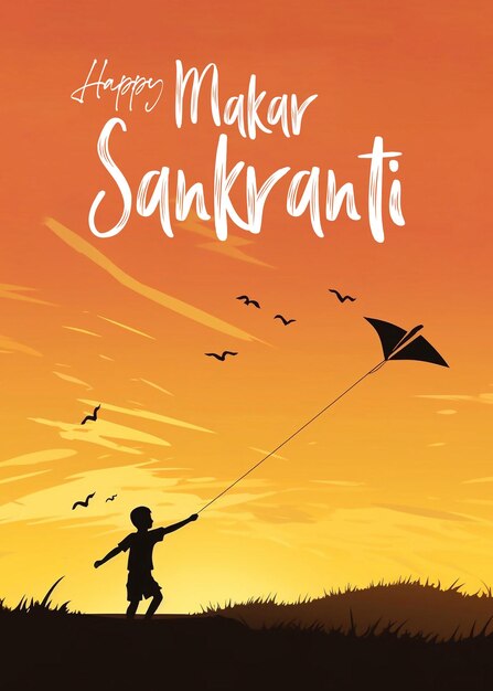 Illustration of happy makar sankranti holiday india festival