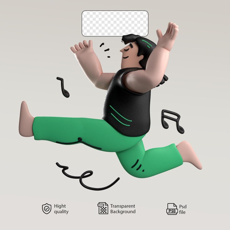 PSD ジャンプする人々 3d エレメントのイラスト