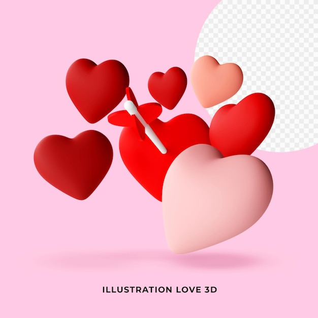 Illustration love 3d