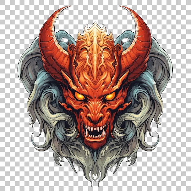 PSD illustration of lucifer head for tattoo or tshirt design