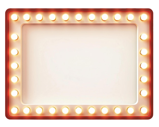 PSD illustration of marquee light signboard