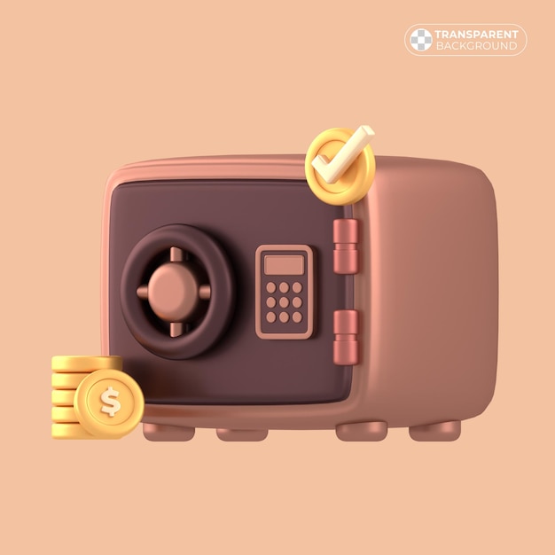 PSD illustration of a money storage safe
