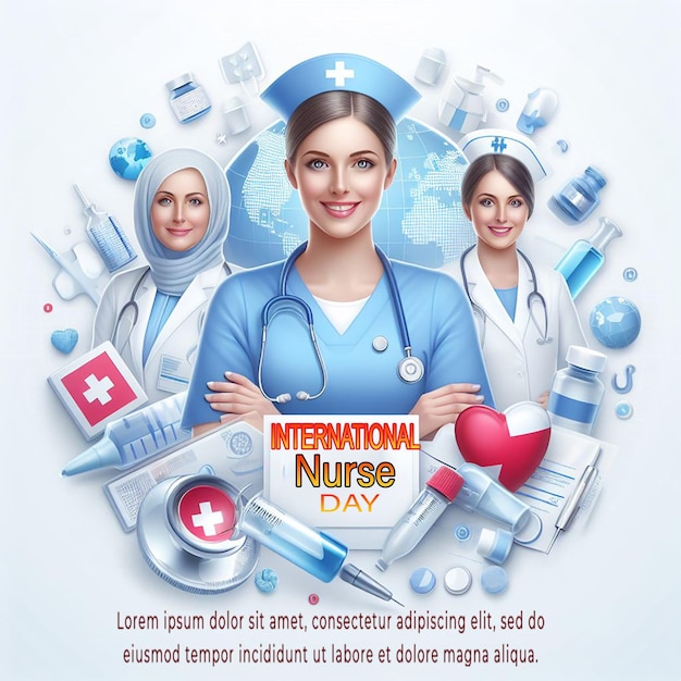 illustration nurse day design template