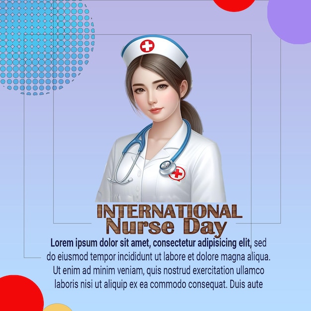 PSD illustrazione modello di progettazione del giorno dell'infermiera