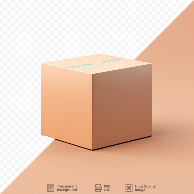 PSD Иллюстрация картонной коробки на прозрачном фоне