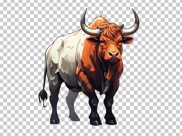 PSD an illustration of an ox in the style