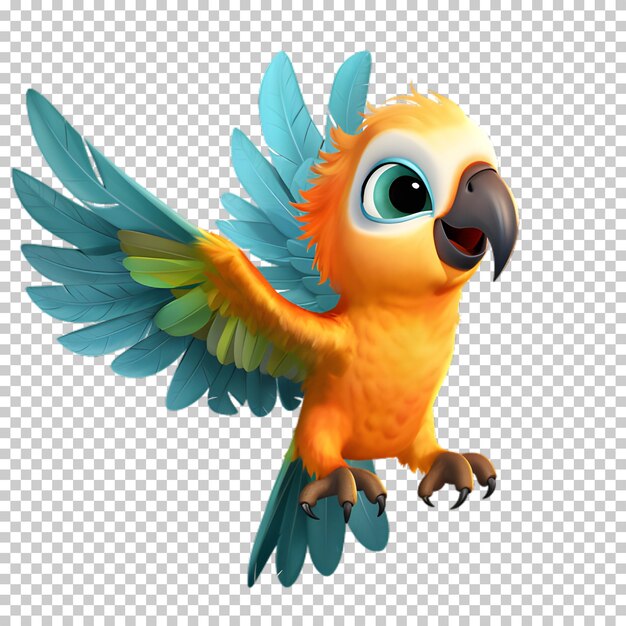 PSD illustration parrot isolated on transparent background