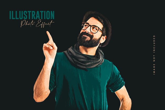 Illustration photo effect template