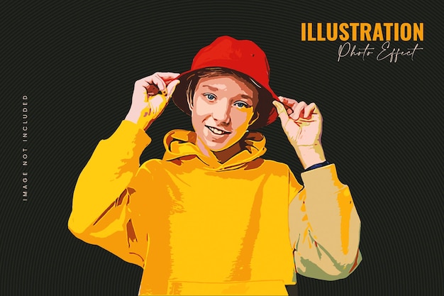 Illustration photo effect template