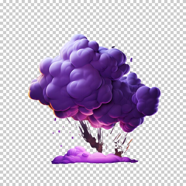 Illustration purple cloud on transparent background