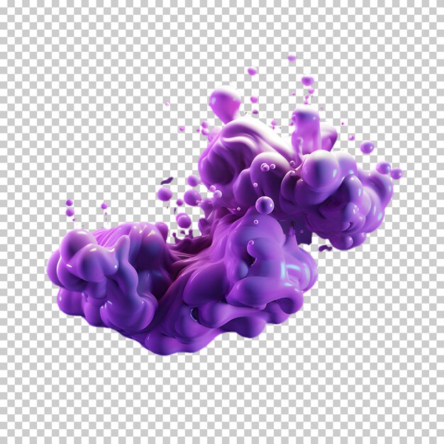 PSD illustration purple cloud on transparent background