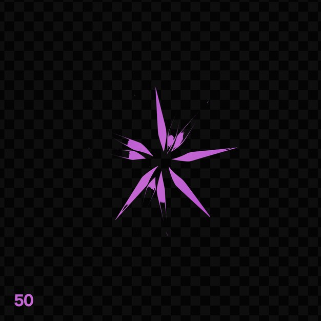 PSD an illustration of a purple star with the number 50 on it