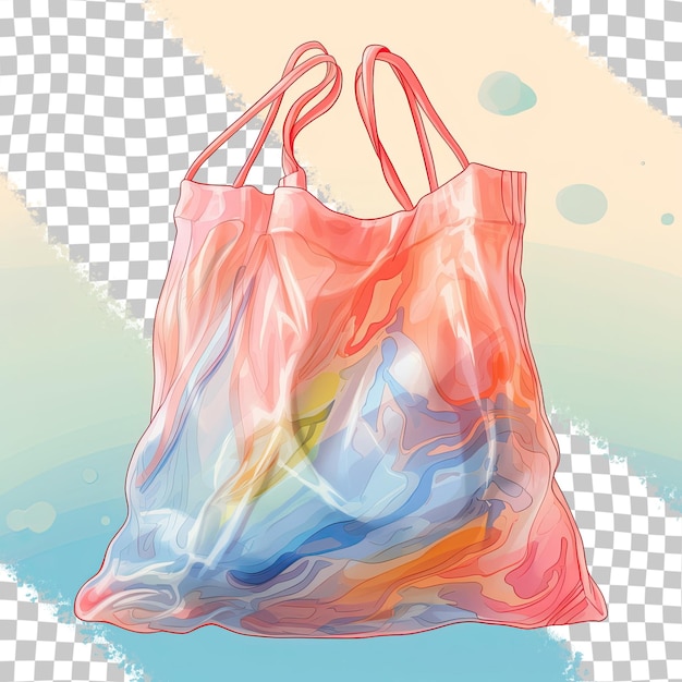 Illustration of reducing plastic bags to help combat global warming transparent background