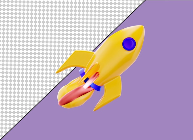 Illustration of rocket and copy space for start up business