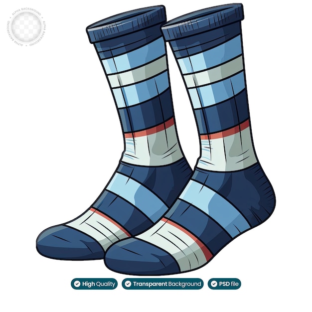 PSD illustration showcasing the trendy and playful designs of socks