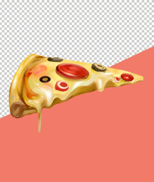 PSD illustration of a slice of pepperoni pizza