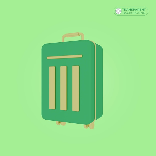 PSD illustration of a suitcase for storing things when traveling in 3d render