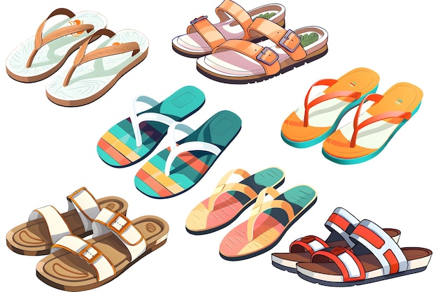 Premium PSD | Illustration summer shoes collection