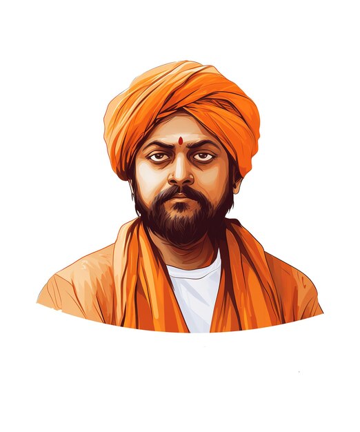 PSD illustrazione di swami vivekananda jayanti ai generative