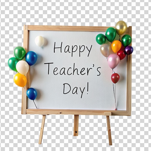 Illustration for teachers day featuring the phrase teachers day on board on transparent