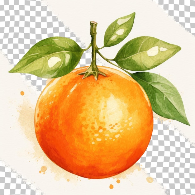 PSD illustration of watercolor in orange made by hand