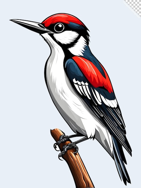 PSD illustration of woodpecker