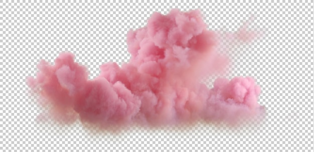 Illustrations pink clouds explode shapes 3d render