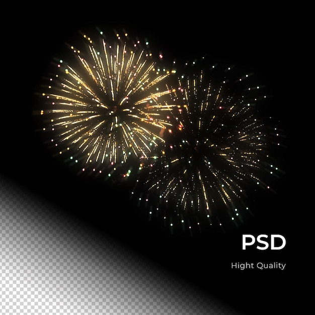 Ilotulitusjuhlat hyvää uutta vuotta PNG PSD -läpinäkyvä tausta