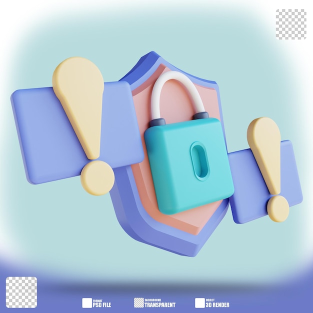 Ilustracja 3D alarm bezpieczeństwa 3