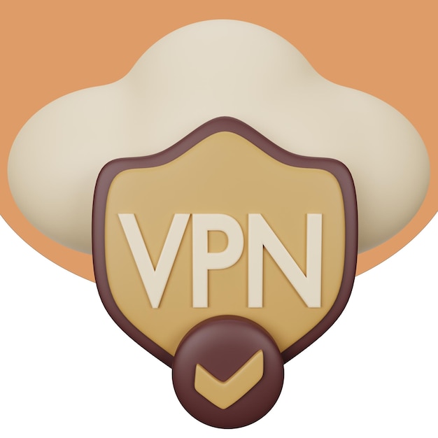 PSD ilustracja 3d bezpieczny vpn