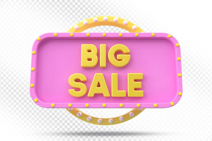 PSD ilustracja 3d big sale label