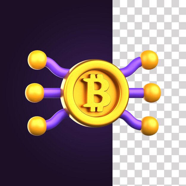 PSD ilustracja 3d bitcoina