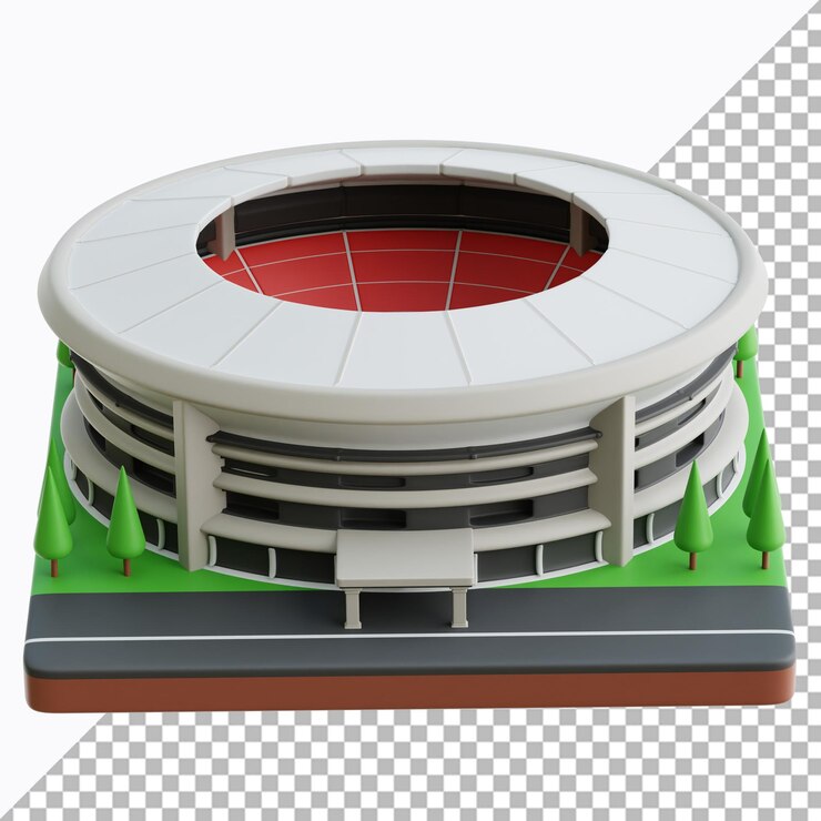 PSD ilustracja 3d budynku stadionu