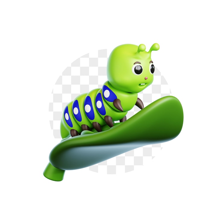 PSD ilustracja 3d caterpillar