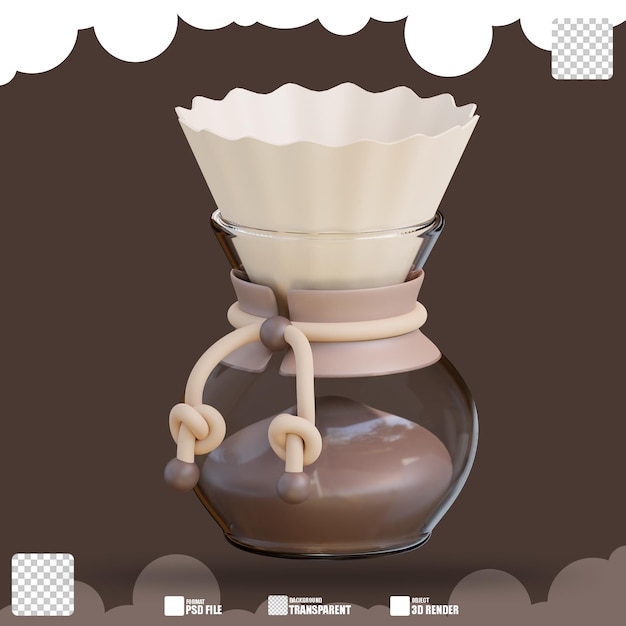 Ilustracja 3d Chemex 2